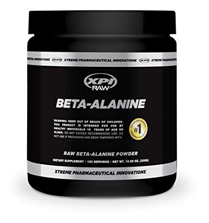 XPI Raw Beta Alanine Powder 300 Grams, 100 Servings - Made in The USA, Non-GMO