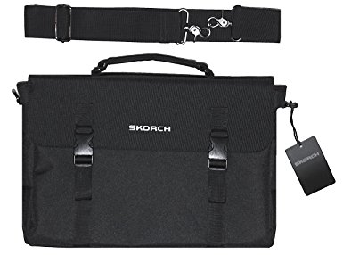 SKORCH Luxury Messenger Bag Satchel Laptop Bag   Free Shoe Bag. Men and Women. Extra Long 58 Inch Adjustable Strap