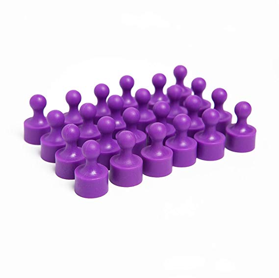 24 Cool Purple Magnetic Pins, Pawn Style - Perfect for Fun Fridge Magnets, Whiteboards, Cabinets, Photo Magnets For Refrigerator, and More!