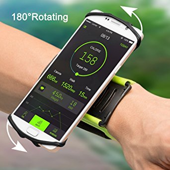 iPhone 7 Plus / 6S / 6 / 5S Running Armband, VUP  Workout Forearm Wristband Phone Holder (180° Rotatable) for Cycling Gym Jogging Sports, Fit for Samsung S7 S6 edge/Galaxy S5 (4" to 5.5" Phones)