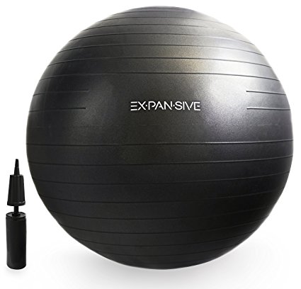 Exercise Ball - 2,000lbs Static Strength Stability. Physio Ball | Balance Ball | Yoga Ball | Swiss Ball | Fitness Ball | Birthing Ball | Office Chair. 65 cm. Pump Included. Grow Beyond Your Limits.