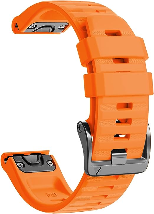 NotoCity Compatible with Garmin Fenix 6X Pro Strap,26mm Soft Silicone Replacement Strap for Fenix 7X/6X//Fenix 5X/Fenix 5X Plus/Fenix 3/HR/Descent MK1/D2 Delta PX/D2 Charlie