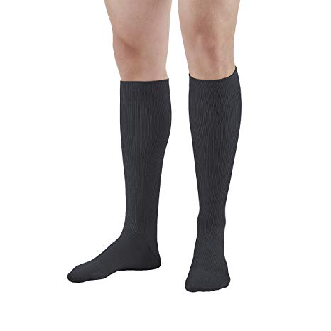 Ames Walker AW Style 111 Cotton Firm 20 30mmHg Knee High Socks Black XLarge