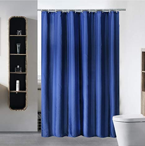 S·Lattye Shower Curtain Liner Water Repellent Fabric Mildew Resistant Washable Cloth (Hotel Quality, Eco Friendly, Heavy Weight Hem) - 72" x 72", Standard, Navy Blue