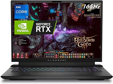 Alienware M18 Gaming Laptop QHD  Display, Intel Core i7-13700HX, 16 GB DDR5 RAM, 1 TB SSD, NVIDIA GeForce RTX 4070 8 GB GDDR6, Windows 11 Home, 1 Year Premium Support, Dark Metallic Moon.