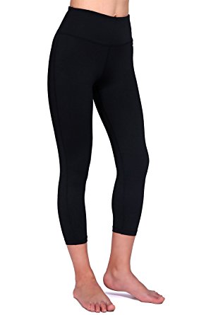 Daisity Women's Yoga Capris - Gym Activewear Slim Spandex Tights - Hidden Pocket