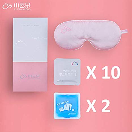 alittlecloud cool/warm therapy silk eye mask, Relieve Dry Eyes, Tired Eyes, Puffy Eyes … (pink)