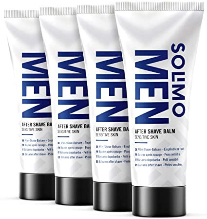 Amazon Brand - Solimo - Men After Shave Balsam - Sensitive, 4 x 100ml