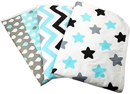 Changing Pad Liners [3 Pack Large] -Portable Changing Mat - 100% Waterproof - Absorbent - Baby Shower Gift - Unisex - Changing Table Cover - 50cm x 70cm (19.5" x 27.5") - By Kinpa Baby