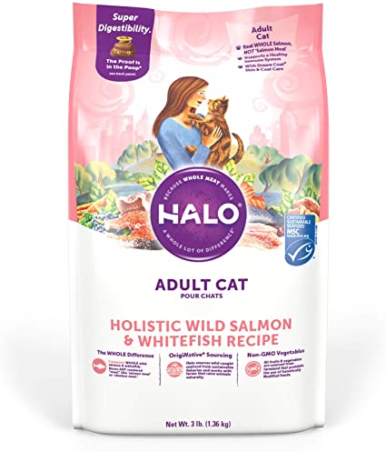 Halo Natural Dry Cat Food, Wild Salmon & Whitefish Recipe