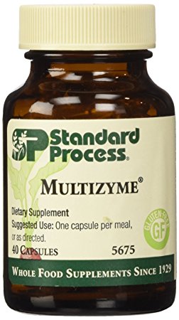 Standard Process - Multizyme - Digestion and Pancreatic Function Support Supplement, Provides Digestive Enzymes and Pancreatic Enzymes, Gluten Free - 40 Capsules