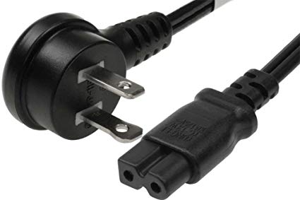 SF Cable, 6 ft 18 AWG 2-Slot Polarized Right Angle Power Cord (IEC320 C7 to NEMA 1-15P)