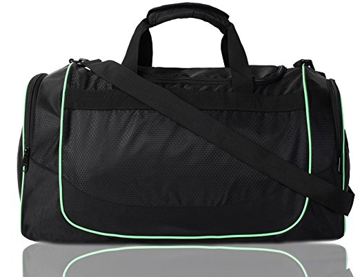 MIER 20 Inch Gym Bag with Shoe Compartment Men Duffel Bag, Medium, Black