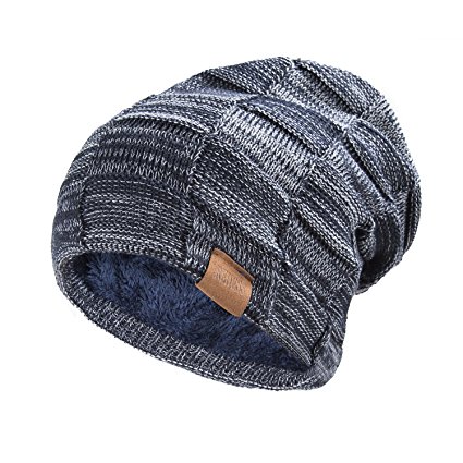 Beanie Hat for Men and Women Winter Warm Hats Knit Slouchy Thick Skull Cap by REDESS