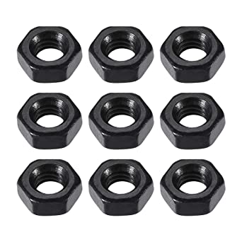 Uxcell a16033100ux0565 M4 Carbon Steel Grade 8 Hexagon Hex Nut Black (Pack of 100)