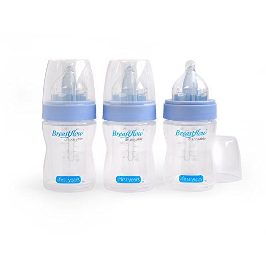 The First Years 3 Pack Breastflow Disposable Bottle, 8 Ounce (Discontinued by Manufacturer)