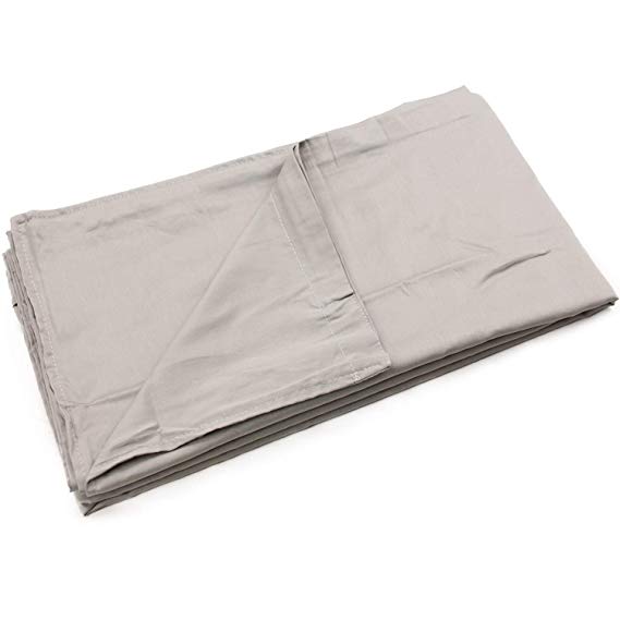 Rossy&Nancy 100% Pure Cotton Removable Duvet Covers Fabric for Weighted Blanket Inner Layer (60"x80", Cotton Removable Duvet Cover - Light Grey)