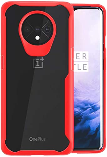 Orzero Full-Body Case Compatible for OnePlus 7T, Shock Absorbing Anti-Scratch Heavy Duty Full-Body Protection- Red