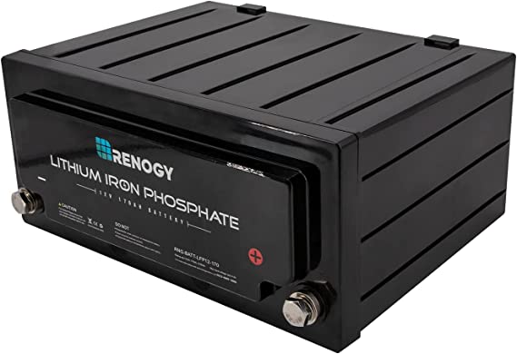 Renogy Lithium Battery 12V 170Ah LiFePO4 Deep Cycle Battery Lithium Iron Phosphate Battery, 2000  Life Cycles, for RV Marine Trailer