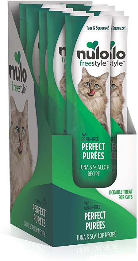 Nulo Freestyle Perfect Purees - Grain Free Cat Food, Case of 48 - Premium Cat Treats, 0.50 oz. Pouches - Meal Topper for Felines - High Moisture Content and No Preservatives