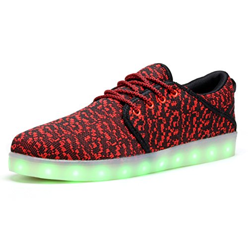 COODO Men Women Kids LED Shoes 7-Color-Lights USB Charging Light up Sneakers