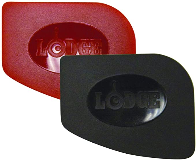 Lodge SCRAPERPK Durable Polycarbonate Pan Scrapers, Red and Black, 2 Count