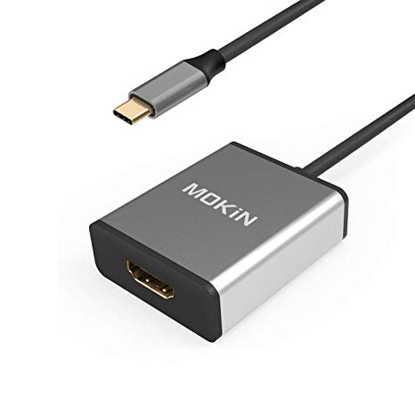 USB C to HDMI Adapter,MOKiN USB C(Type C) to HDMI Adapter Cable for MacBook Pro 2018/2017, iPad Pro/MacBook Air 2018, Samsung Galaxy S9/S8, Surface Go and More (Space Gray)