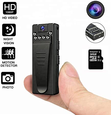 Mini Spy Cameras Hidden,DEXILIO 1080P Small Portable Wireless Home Security Surveillance Camera,Covert Tiny Nanny Cam with Night Vision and Motion Detection for Indoor and Outdoor (with 32GB Card)