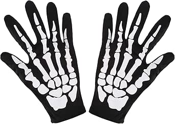 Halloween Skeleton Gloves,Unisex Skull Full Finger Gloves,for Costume Cosplay Men Women Kids Accessories