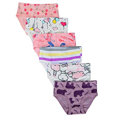 Closecret Kids Series Baby Soft Cotton Panties Little Girls' Assorted Briefs(Pack of 6)