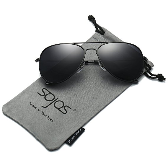 SojoS Classic Full Mirror Lens Metal Frame Aviator Polarized Sunglasses SJ1054