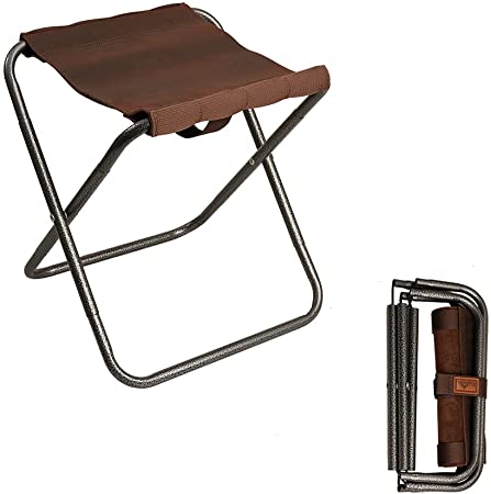 VIPERADE PD1 Camping Stool, Foldable Chair Hold up to 300 LBS, Compact Ultra-Light Folding Backpack Chair, Comfy Folding Stool Lightweight Portable Chair for Outdoor, Hiking, Trip, Fishing (Brown)