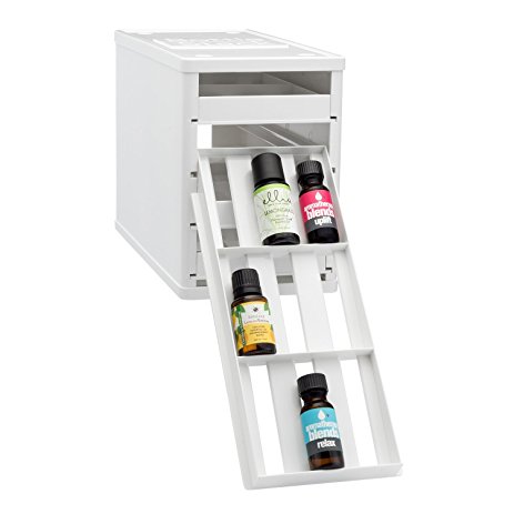 YouCopia Bottlestack Essential Oils Organizer and Nail Polish Holder, white