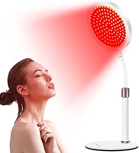 Red Light Lamp for Neck, 660nm Red Light Lamp with Base, LED Red Light for Neck, Hands, Face