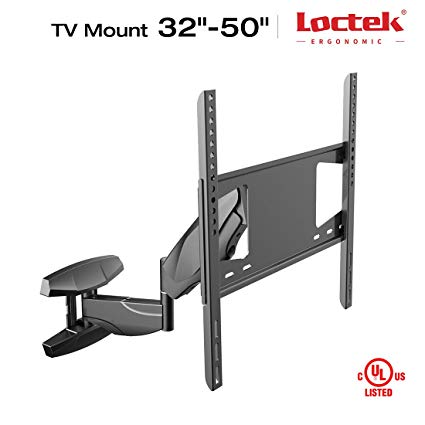 Loctek S1 Gas Spring Height Adjustable Full Motion Interactive 32"-50" TV Wall Mount with Max distance 22" to Wall and Weight capacity 26-46 lbs