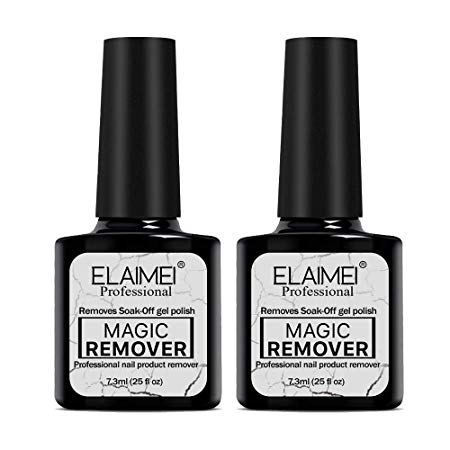 2Pack Magic Nail Polish Remover, Professional Removes Soak-Off Gel Nail Polish In 3-5 Minutes, Easily & Quickly,Don't Hurt Your Nails - 7.5 ml