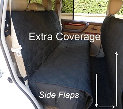 Deluxe Quilted and Padded seat cover with Non-Slip Fabric in Seat Area for Pets - One Size Fits All 56Wx94L Black