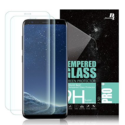 Galaxy S8 Plus Screen Protector DANTENG Full Screen Coverage (2 Pack) Ultra HD Clear Scratch Resistant Tempered Glass Screen Protector for Samsung Galaxy S8 Plus - Transparent