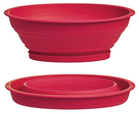 Prepworks by Progressive Collapsible Mini Colander, Red - 3.5 Cup Capacity