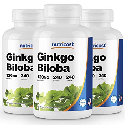 Nutricost Ginkgo Biloba 120mg; 240 Capsules (3 Bottles)