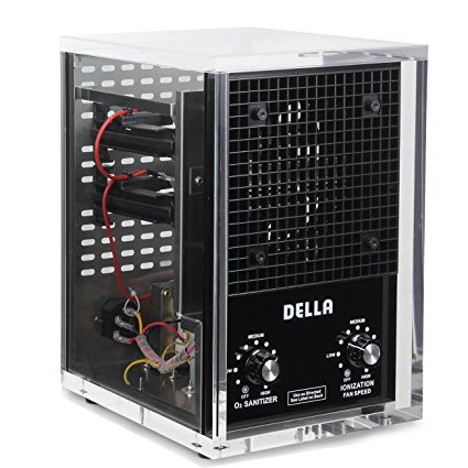 Della UV Ozone Generator Air Purifier Fresh Cleaner Hepa Covers 3500ft, Clear Acrylic