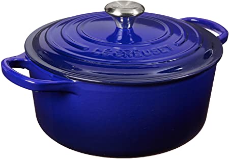 Le Creuset LS2501-2278SS Signature Enameled Cast Iron Round French (Dutch) Oven, 3 1/2 quart, Indigo