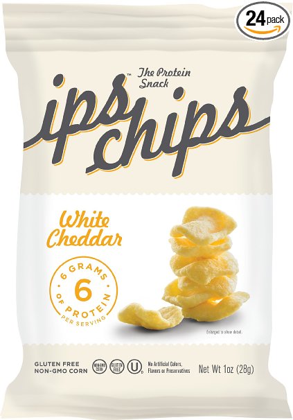Ips Protein Chips, White Cheddar, 1 Ounce (Pack of 24)