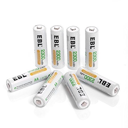 EBL 8 Pack 2300mAh High Capacity Rechargeable Batteries