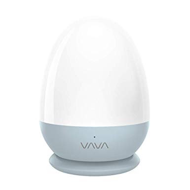 Night Light for Kids, VAVA Baby Touch Control Light, Bedside Dimmer Lamp for Breastfeeding, ABS PP, Touch Control, Timer Setting (Blue)