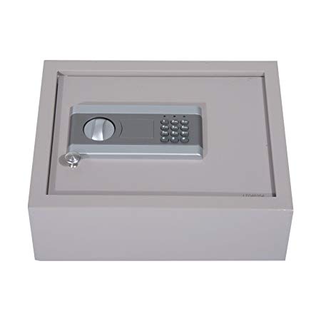 HOMCOM 15"L x 12"W x 5"H Top Opening Drawer Safe with Electronic Combination Lock - Gray