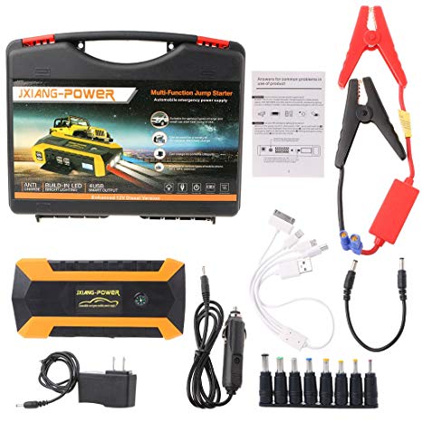 Ruzida 89800mAh 4 USB Portable Car Jump Starter Pack Booster Charger Battery Power Bank