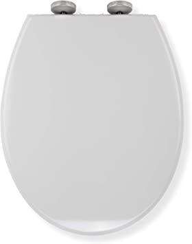 Croydex Luminoso Self Lighting Urea Toilet Seat with Quick Release and Stainless Steel Top Fix Soft Close Hinges, White