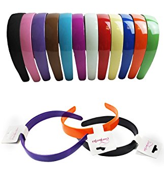 Plastic Hairbands - Hard Headbands - 12 Pack Light Colors by CoverYourHair