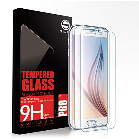 Samsung S6 Edge Class Screen Protector SGIN, [2Pack]Highest Quality Premium Tempered Glass Anti-Scratch, Clear HD Screen Film for Samsung Galaxy S6 Edge(Full Screen Coverage)